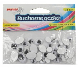 Ruchome oczka R018  + cz. rzęsy BREWIS