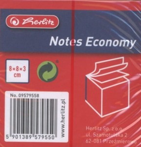 Kostka klejona  8x8x3cm Herlitz 09579558