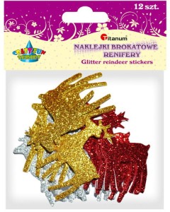 Naklejki brokatowe "RENIFERY" a'12  283009 Titanum