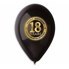 Balon z nadrukiem "18" CZARNE GODAN