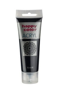 Farba akrylowa 75ml czarna HAPPY COLOR