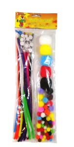 Zestaw kreat. druty pompony oczy 902681 Vistar