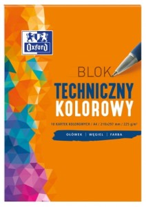 Blok techniczny A4/10 225g kolor Oxford