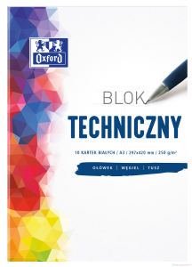 Blok techniczny A3/10 250g biały Oxford