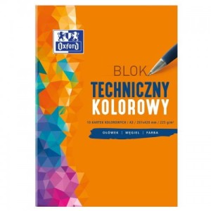 Blok techniczny kolorowy A3/10 225g Oxford
