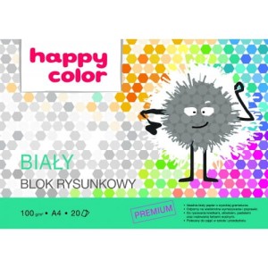 Blok rysunkowy A4 biały 100g HAPPY COLOR 