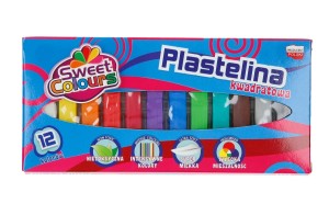 Plastelina 12 kolorów kwadratowa Koma-Plast
