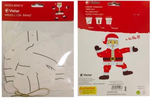 Ozdoba kreatywna Mikołaj malowanki 900012 Vistar