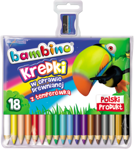 Kredki Bambino drewno 18kol. z temper. St.Majewski