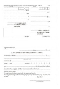 Zawiadomienie o przekazaniu ucznia VI/17