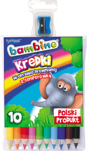 Kredki Bambino drewno 10kol z temper. St.Majewski