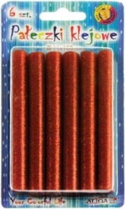 Pałeczki klejowe brokatowe 11mm czerwony a'6 Aliga