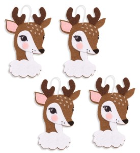 Kreatywna dekoracja z filcu  Zawieszki Bambi 4 szt
