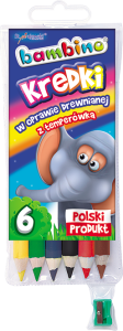 Kredki Bambino drewno 6 kol z temper. St.Majewski