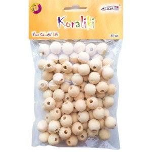 Koraliki drewniane  10mm PJ-5979 80szt Aliga