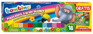 Plastelina kwadratowa 18 kolorów Bambino