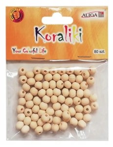 Koraliki drewniane 8mm PJ-3549 80szt Aliga