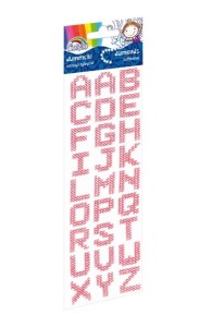 Naklejki diam. samop. literk GR-DS090-04 czerw. F.